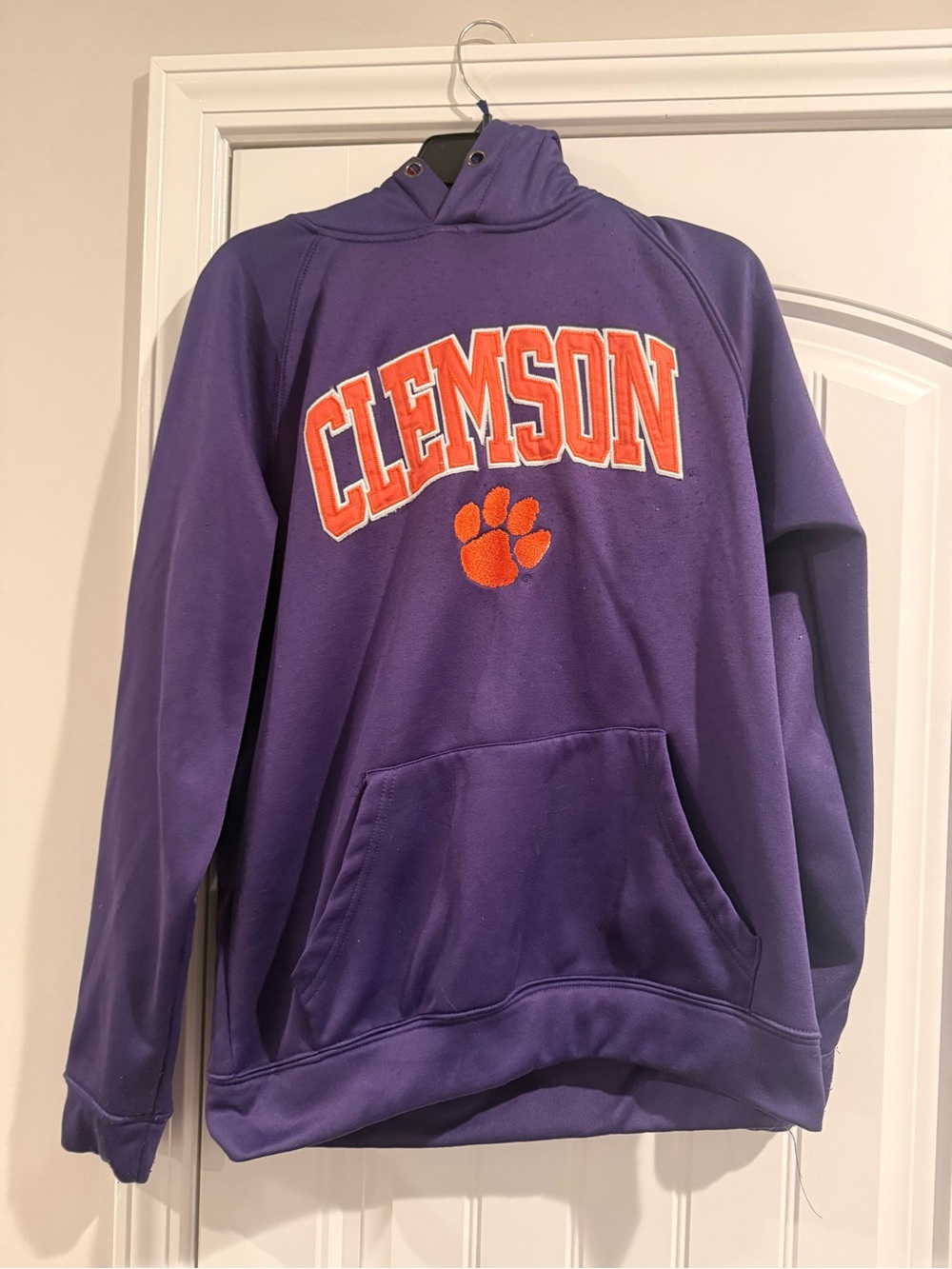 Clemson University Purple Hoodie with Orange Logo